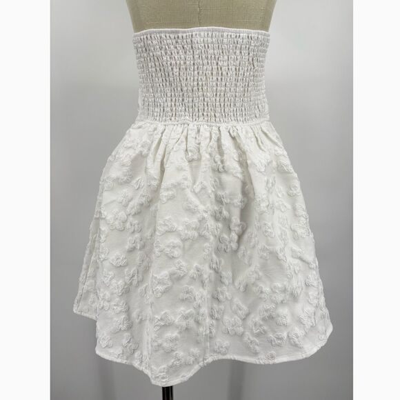 Altar'd State Emberly Strapless Mini Dress in White, Sz Med, Wedding Bride Beach - Picture 5 of 12